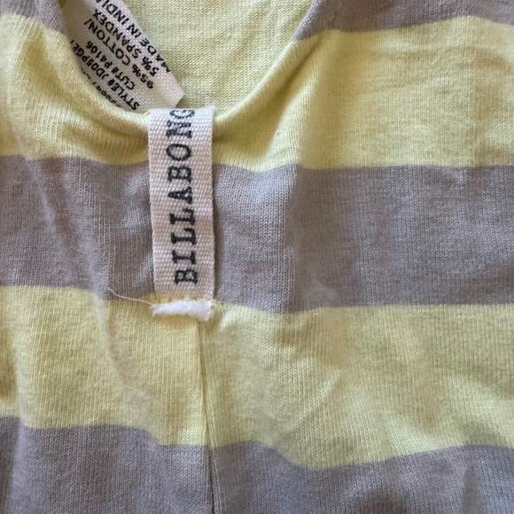90’s Billabong Yellow and Gray Mini Pencil Striped Dress Size M - Picture 5 of 7